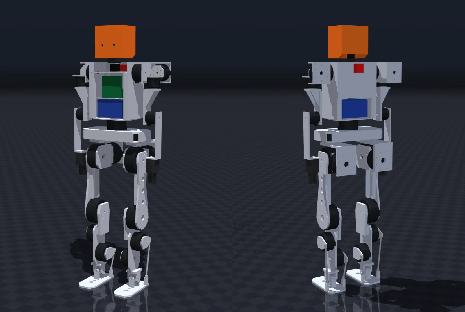 Front and back, rendered from the CAD