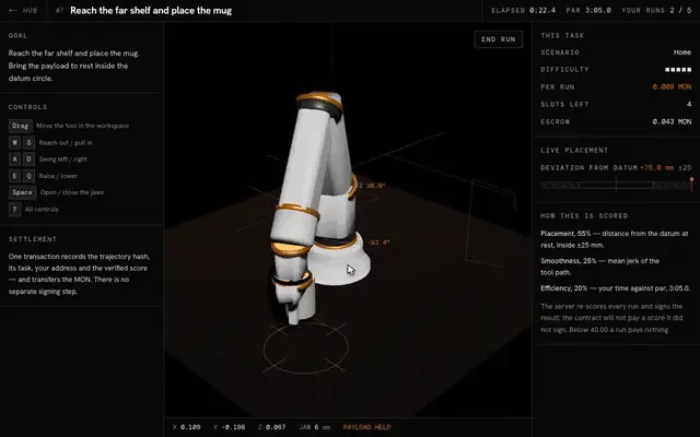 A run, from the first frame to the payout